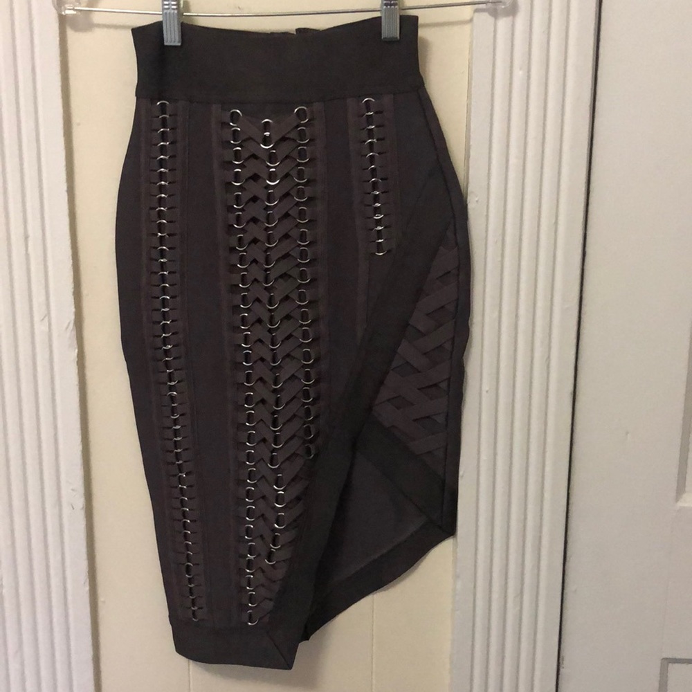Sexy asymmetrical bandage skirt